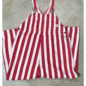 Big Bud Press Red White Striped Overalls Size 3XL